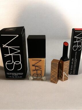 NARS Foundation Bottle with Beige Shade & Lipstick NEW